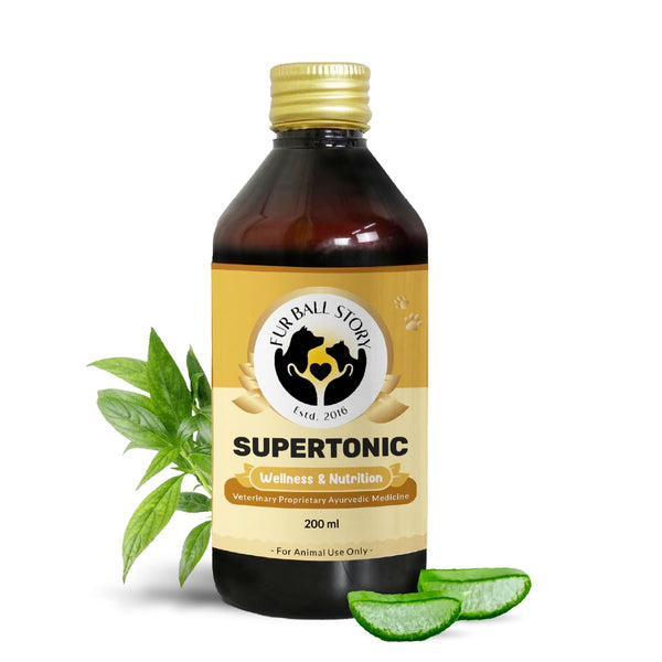Fur Ball Story Supertonic Syrup: Head to Tail Wellness Syrup for Dogs & Cats | Eliminates Weakness & Lethargy, Boosts Immunity, Supports Kidney, Liver, Gut, Brain & Organ Functions | 200ml