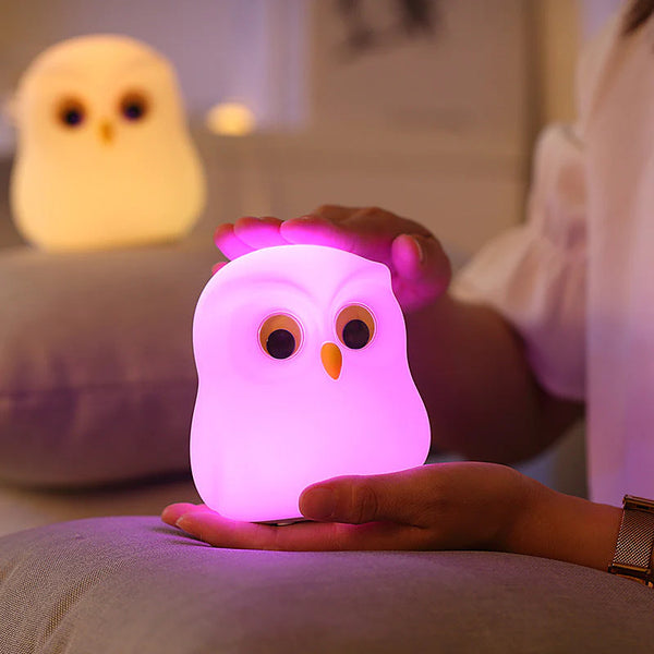 Cute Owl Silicone LED Night Light Lamps USB Rechargeable Mood Lamps Cute Nightlights Bedroom Lamp for kids and gifting
